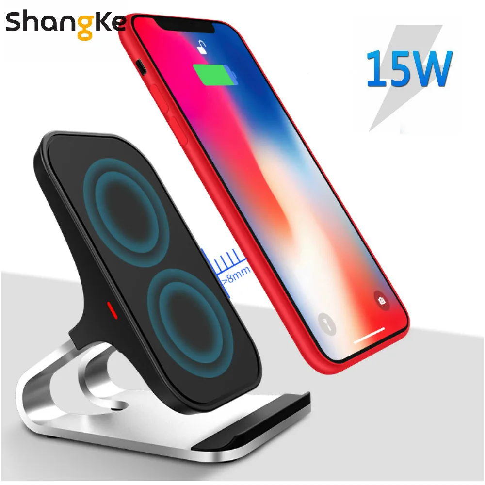 15w Qi Wireless Charger Stand for iPhone 12 11 Pro XS X xiaomi Samsung S20 S10 Fast Charging Station mobile phone chargers quick