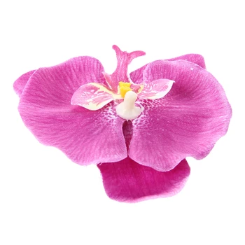 

Women Girls Moth Orchid Flower Hair Clip - purple