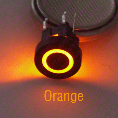 10 шт., 6X6X8,2 мм, со светодиодным кольцом питания, с логотипом, черная пластиковая крышка, 6PIN, кнопка мгновенного нажатия, круглая головка, индикация, кнопка - Color: Switch AddOrangeBCap