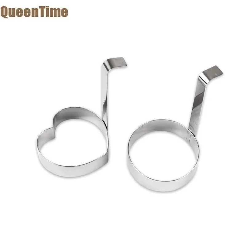 QueenTime Нержавеющая сталь омлет кольцо с антипригарным покрытием Жареный яичный блин фигурная форма фритюрница с двумя решетками печенья нож для бисквита кухонные принадлежности для выпечки