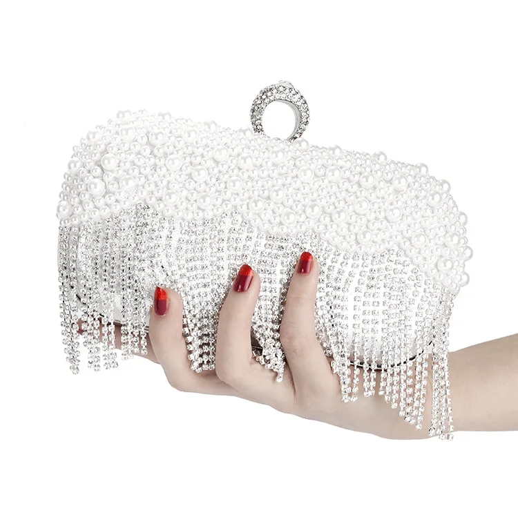 Dazzling Crystal Evening clutch Purse Indian Handmade Beading Clutch wallet Wedding handbags Prom Bag Bridal Beading Handbag