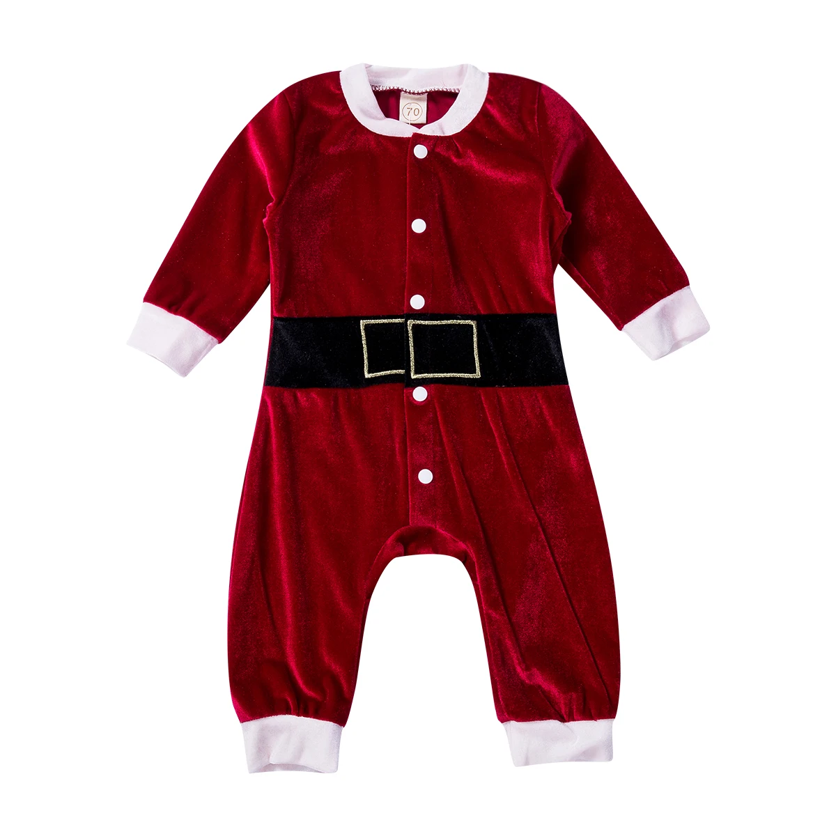 

Xmas Newborn Kids Baby Boy Girl Rompers 0-24M Christmas Solid Long Sleeve Jumpsuits Romper Clothes Outfit Set