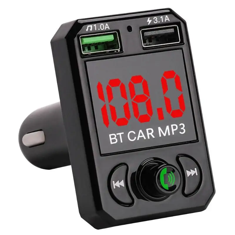 Портативное автомобильное зарядное устройство для устройства Handsfree Bluetooth MP3-плеер fm-передатчик модулятор Автомобильный комплект универсальный для автомобилей DC12V-24 V