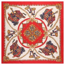 Women's Scarf 130 CM Bandanna Twill 100% Silk Scarf Ladies Big Square Scarf Dress Ladies Fashion Shawl Sunscreen Towel