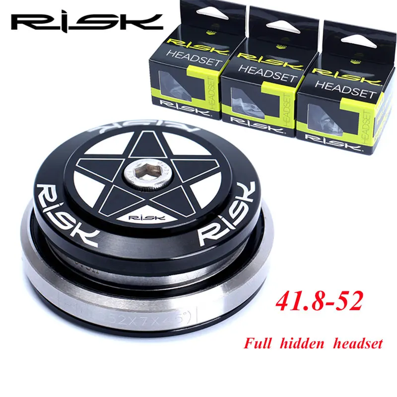 Risk MTB велосипедный 41,8-52 мм встроенный скрытый подшипник гарнитура Горный Дорожный велосипед алюминиевая рама с 28,6 мм прямой трубчатой вилкой