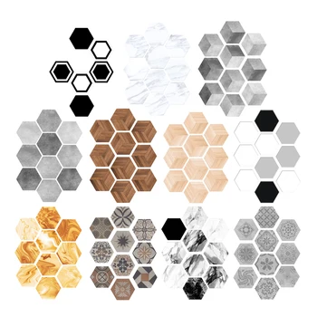 

10Pcs Floor Tile Stickers Peel Stick Tile Backsplash Stickers for Kitchen Bathroom Waterproof DIY Floor