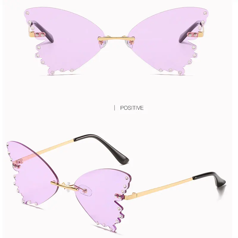 2022 New Arrival Fashion Brand Vintage Sunglasses Women Metal Frame Butterfly Sun Glasses For Female Shades Eyewear UV400 purple sunglasses