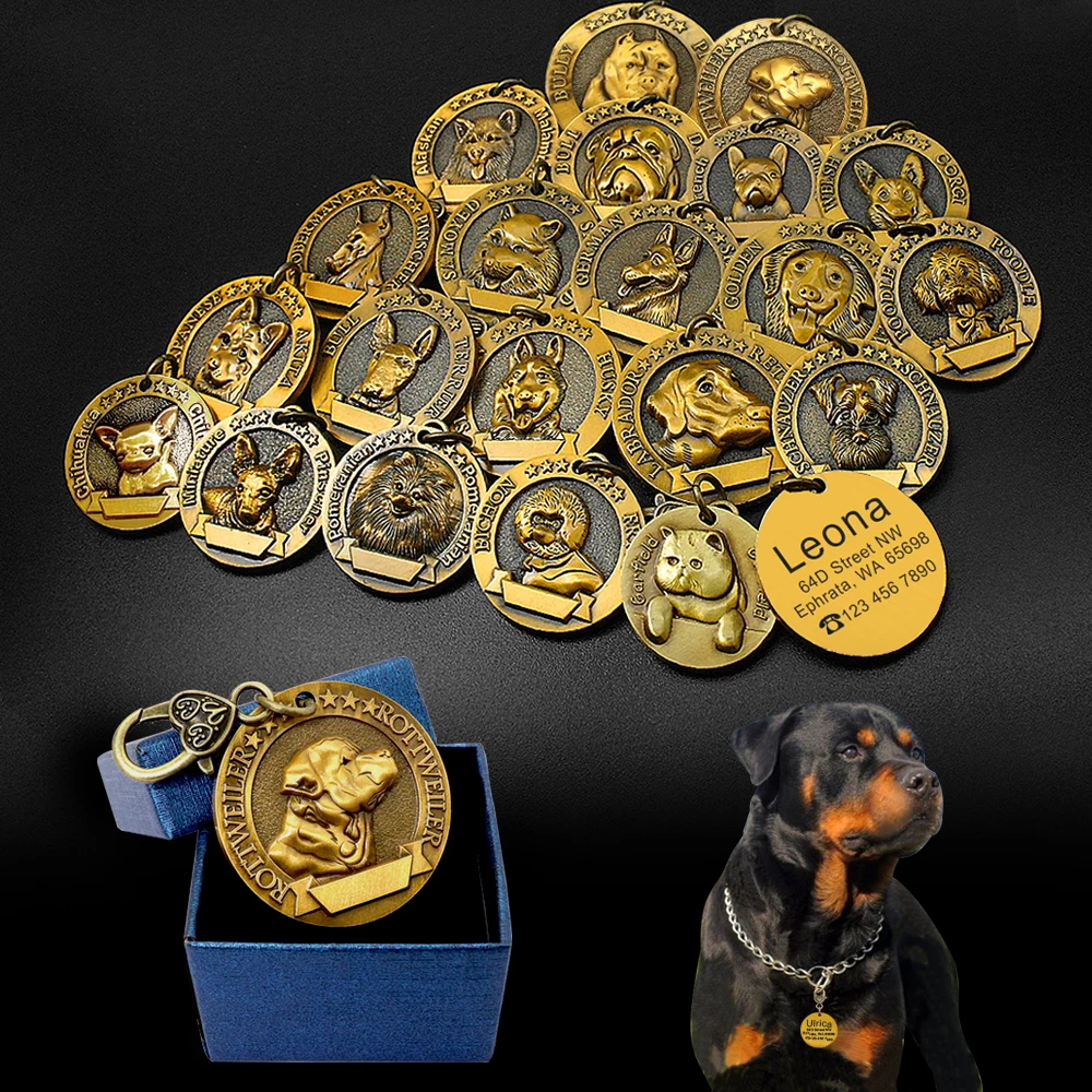 Title 9, Personalized Dog ID Tag Free Engrave Dogs Breed...