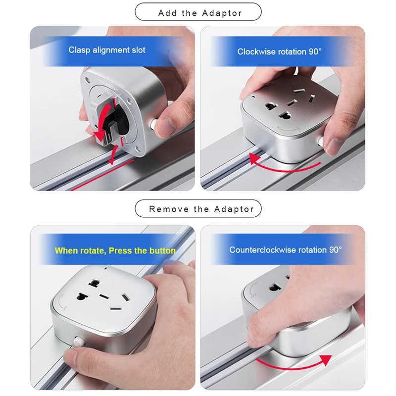 JOHO Electrical Plug Socket 16A 4000W Track Wall Socket Multi-Functional Socket 100CM EU Plug For K - 4000290153285