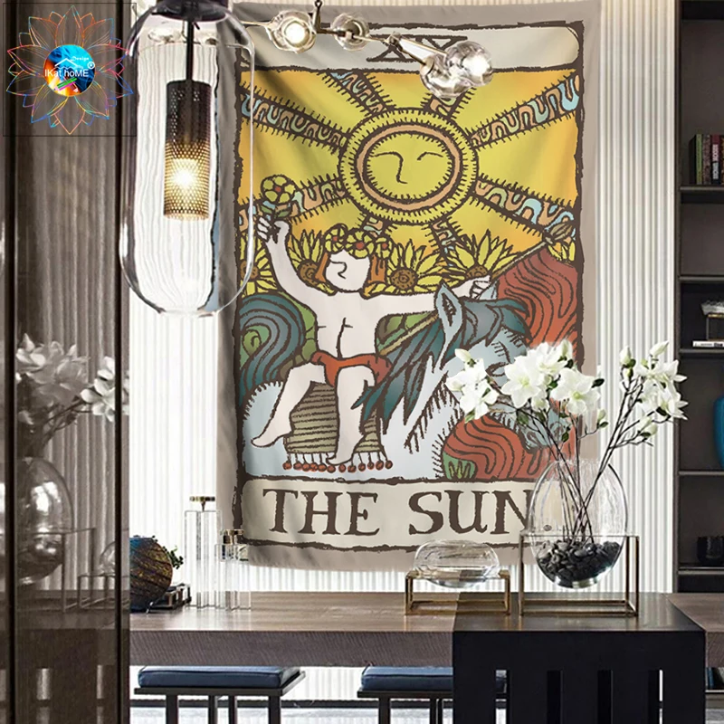 Гобелен Таро настенный гобелен в стиле бохо Декор психоделический гобелен хиппи гобелены Астрология divination