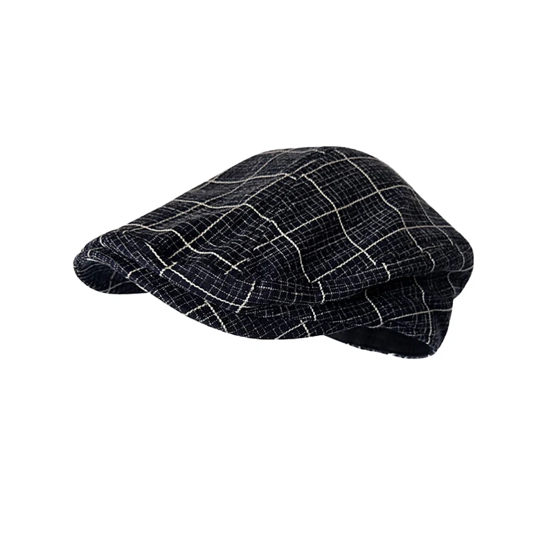 Summer Autumn Unisex Casual Flat Caps Lattice Gray Beret Vintage Ivy Newsboy Hat Artist Painter Male Driving Hat NM11 casual hat beret hat newsboy cap newsboy hat