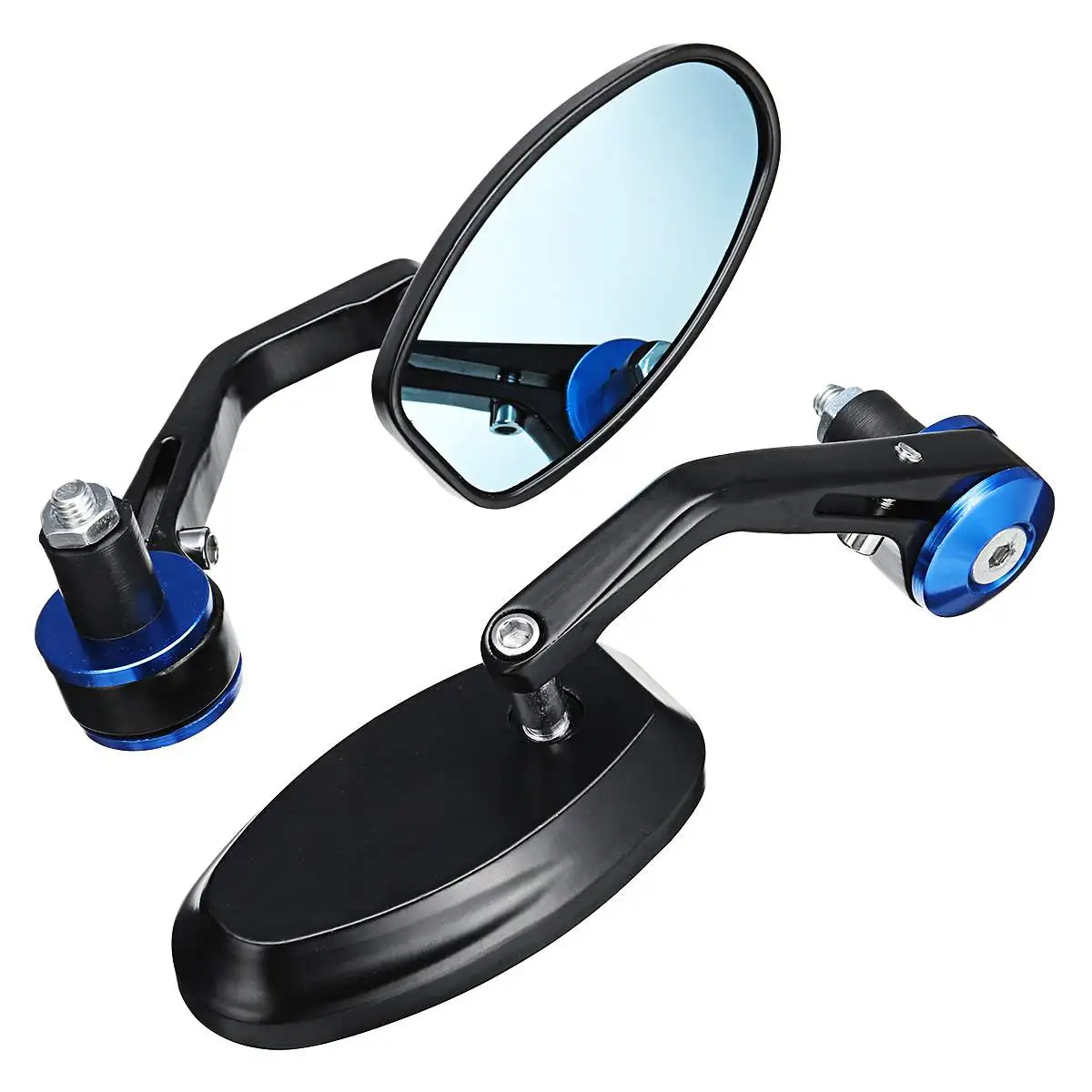 1 пара левый и правый Универсальный алюминиевый мотоцикл Скутер Руль заднего вида боковые зеркала синие очки для Honda/Kawasaki/Suzuki