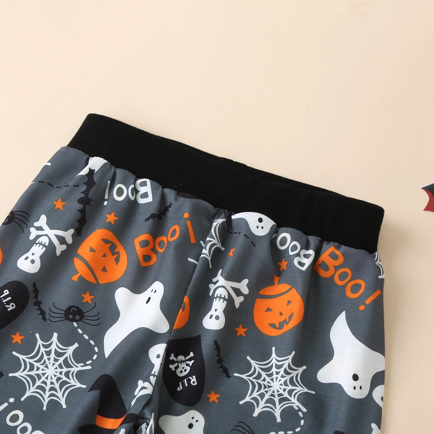 Kids Halloween Costume Set Baby Boys Girls White Long Sleeve Round Collar Top Evil Print Shirt+ Printed Long Pants 1-6 Years