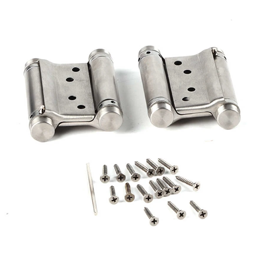 Pour porte battante et battante Épaisseur : 3 mm Charnière de porte battante Double action En acier inoxydable 76 mm Jusqu/'à 15 kg