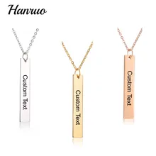 

Customizable Name Necklace Personalized Mini Rectangular Stainless Steel Pendant Custom Name Text Necklaces Jewelry Wholesal