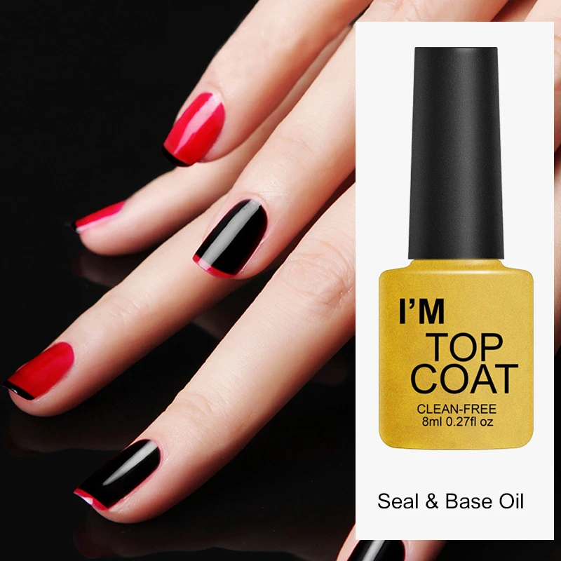 

Nail Shop Base and Top Coat Gel Nail Polish UV Transparent Soak Off Primer Gel Polish Gel Lacquer Nail Art Manicure#
