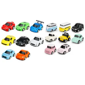 

8 Pcs Children Toy Kids Boy Macarons Mini Car Model Parking Lot Cute Q-type Cars 72XC