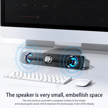 

Computer Bluetooth Speaker Desktop Soundbar Speakers Double Horn 4 Units Stereo Subwoofer Home Theater for PC TV 3W
