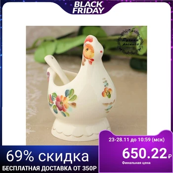 

Salt shaker "Ryaba Chicken" with a spoon