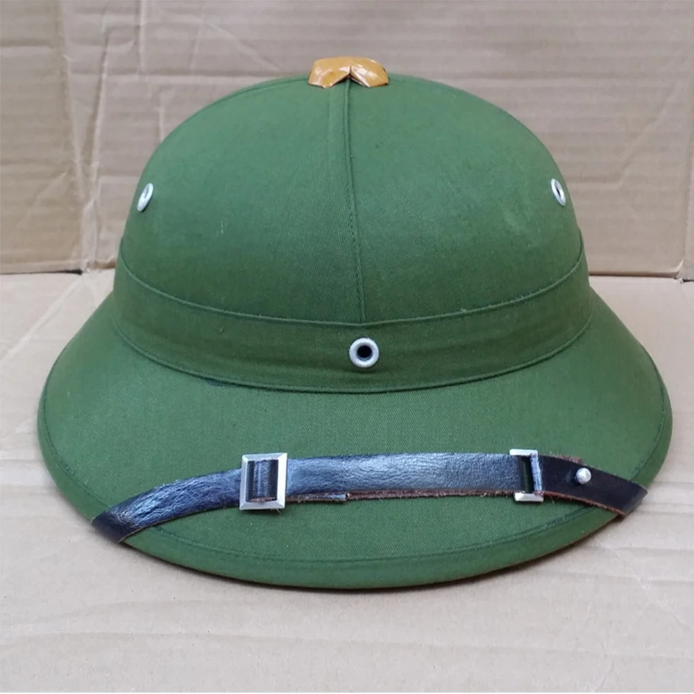 Vietnam War General Cap Army NVA Vietcong VC Pith Helmet Sun Hat Movie Prop Red Star Badge net | Тематическая одежда и