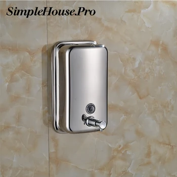 

SH.Pro Wall Mount 500ml Stainless Steel Bathroom Shampoo Liquid Soap Dispenser Chrome Finish