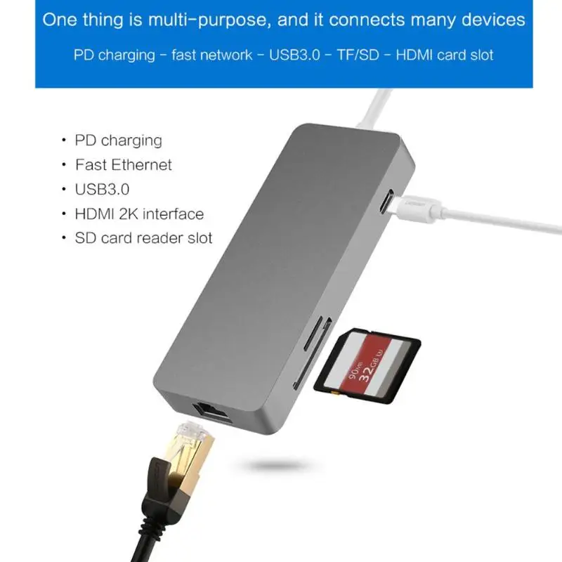 Кабель D0302 USB C концентратор USB3.1 type C к HDMI адаптер
