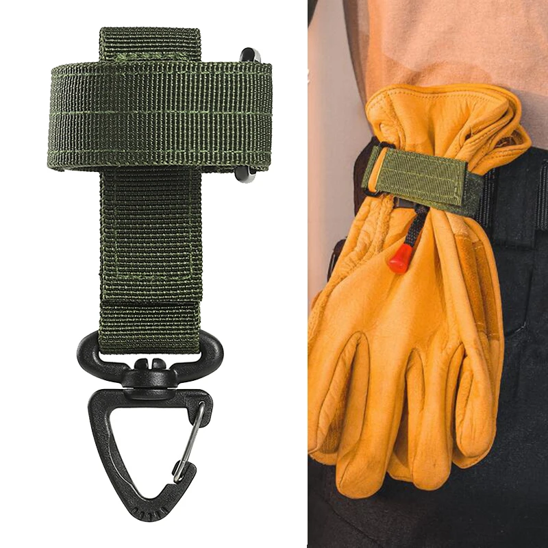 Multifunctional Gloves Storage Buckle Outdoor Tactical Climbing Rope Storage Hook Adjustable Rope Hanging Buckles Key Holder key chain clip