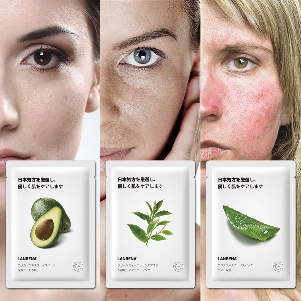 LANBENA Fruit Face Mask Deep Hydration Whitening Moisturizing Face Mask For Women Anti Aging Water Locking 3