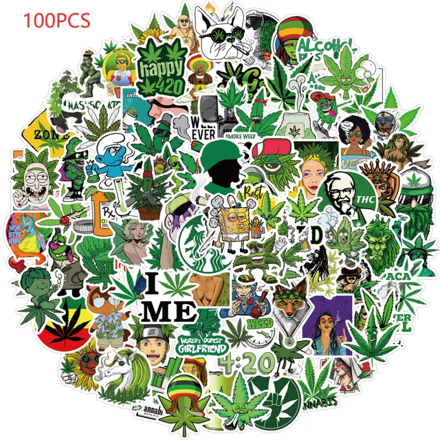 10/50/100Pcs Brand Stickers Laptop Macbook Cup Guitar Luggage Fridge Skateboard Bicycle Tide Logo Decal Sticker 100PCS