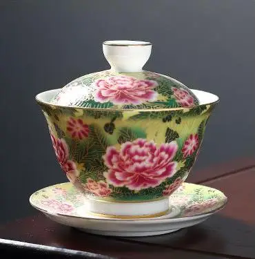 Gaiwan керамическая эмаль цвет расписанный вручную керамический пиалы для чая 150 мл чайная посуда для пуэр Пуэр Чайная чаша чашка блюдце набор крышек посуда для напитков - Цвет: C Style