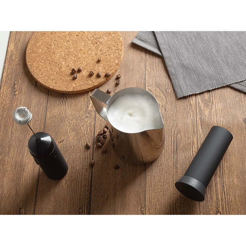 Milk Frother With Stand, Double Whisk Head, Handheld Battery Operated Electric Coffee Frother for Milk Foaming, Barista Tools Milk Frother With Stand, Double Whisk Head, Handheld Battery Operated Electric Coffee Frother for Milk Foaming, Barista Tools
