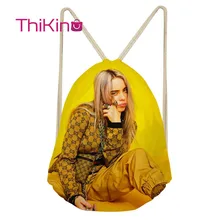 Thikin Billie Eilish Повседневное мешок на завязках сумка для йоги, спортивная сумка для йоги, рюкзак для малышей в мягкой обложке на низкой подошве; женские пляжные сумка со шнурком мешок