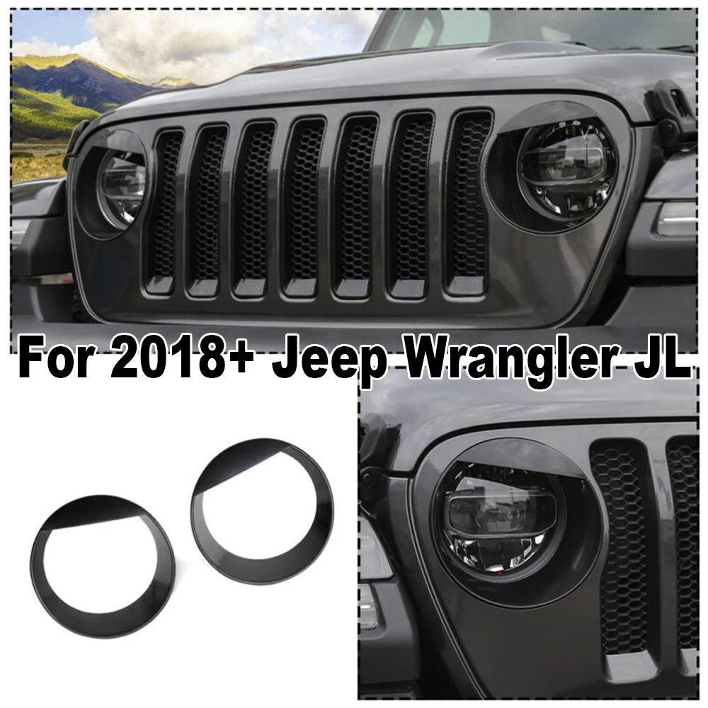 Для Jeep Wrangler JL 2018 + обтекатель фар передний наружный пластик|Абажуры| |