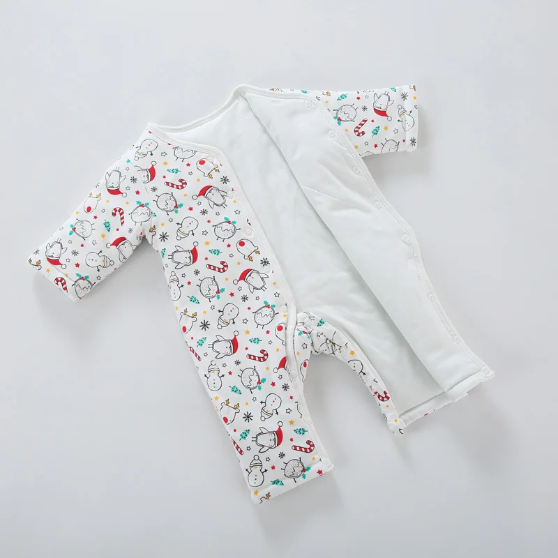 Baby romper cotton warm pajamas baby overalls kids clothes baby boys clothes girls clothes front opening round neck romper