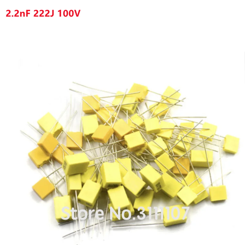 20PCS/LOT Correction capacitor 2.2nF 222J 100V Polypropylene Safety Plastic Film Capacitor New