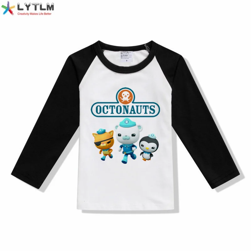 LYTLM Octonauts футболка для мальчиков футболки для девочек с героями мультфильма «Adventure Squad Goals» Футболки с супергероями для детей, Осенние футболки для мальчиков - Цвет: CX Raglan Black