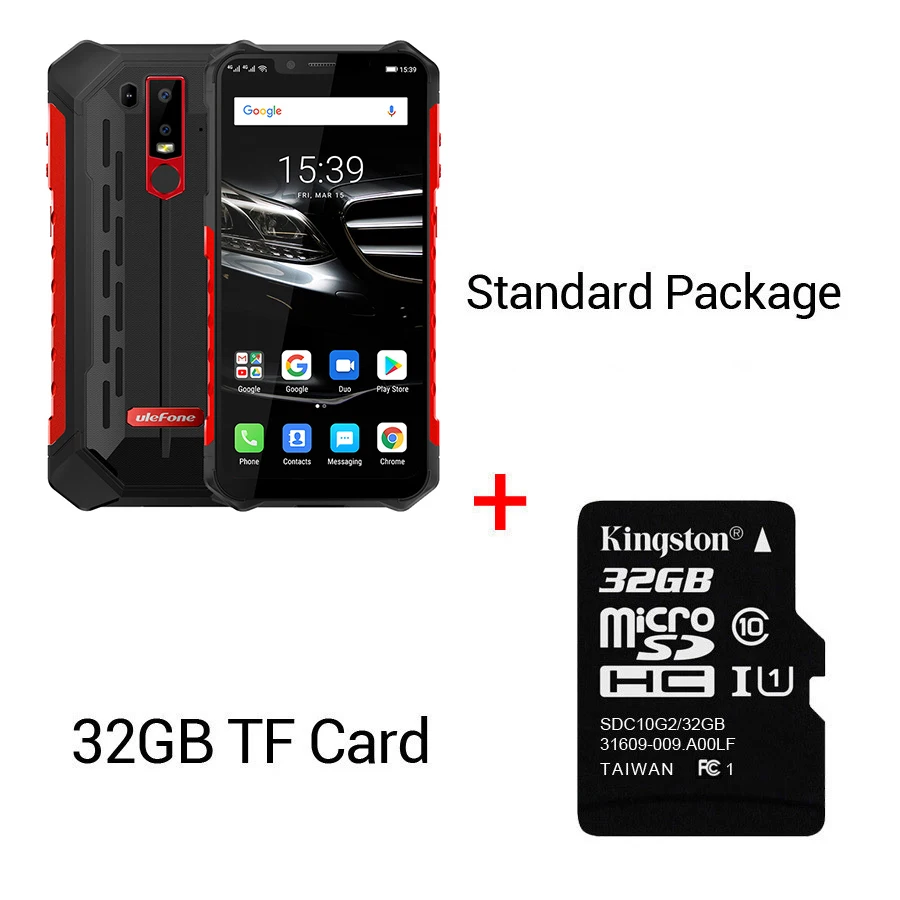 Ulefone Armor 6E Android 9,0 6," IP68 Водонепроницаемый Helio P70 4G+ 64G для распознавания лица NFC Беспроводная зарядка прочный мобильный телефон - Цвет: Red N 32GB Card