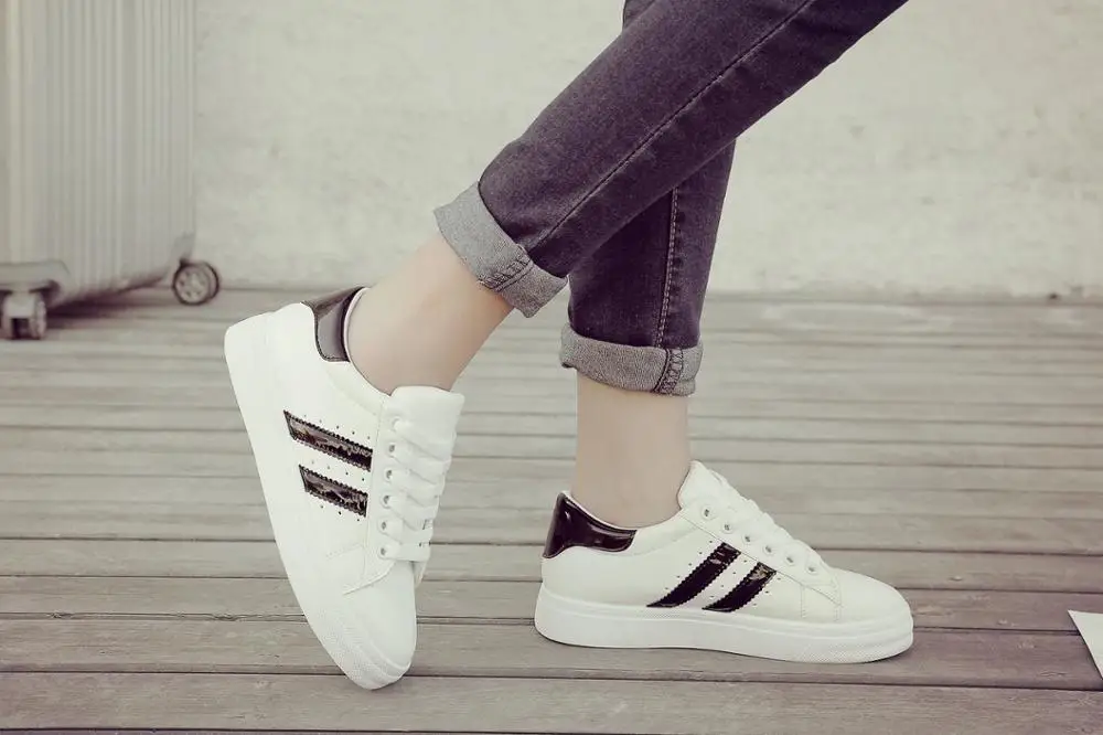 Женские кроссовки 2018 кожаные Блестящие Кроссовки zapatillas mujer tenis masculino zapatos off white shoes