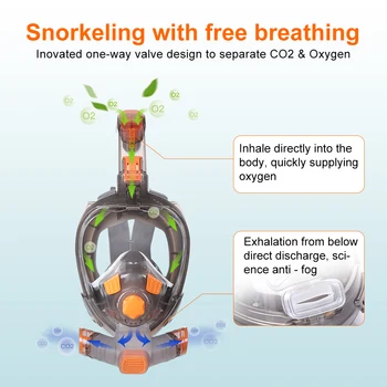 SMACO Full Face Scuba Diving Mask for Adult Anti Fog Goggles Underwater Wide View Foldable Transparent Snorkel Swimming Mask 2