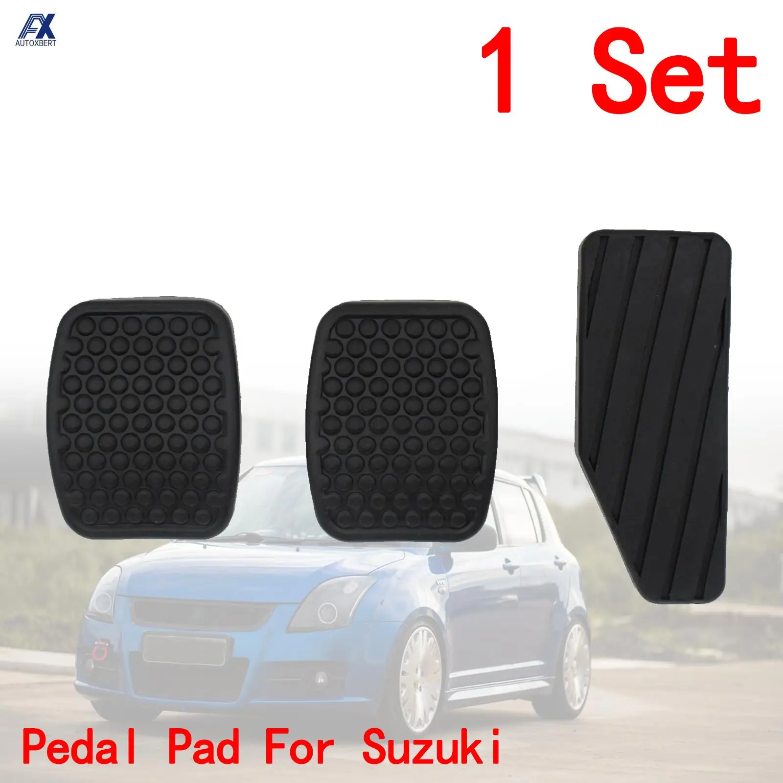 3Pcs/1 Set Brake Clutch Accelerator Pedal Rubber Pad Cover Kit for SUZUKI Swift Samurai Sidekick Vitara Tracker Car Accessories