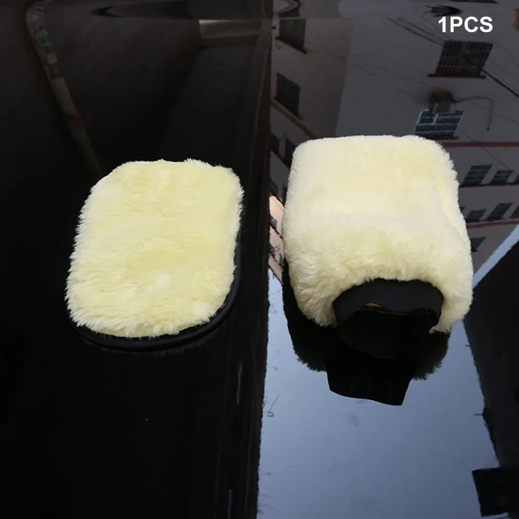 Guantes de lana para lavado de coche, 1 unidad, lana, terciopelo, encerado, guantes gruesos de doble cara, Herramientas de limpieza de coche, suministros de limpieza