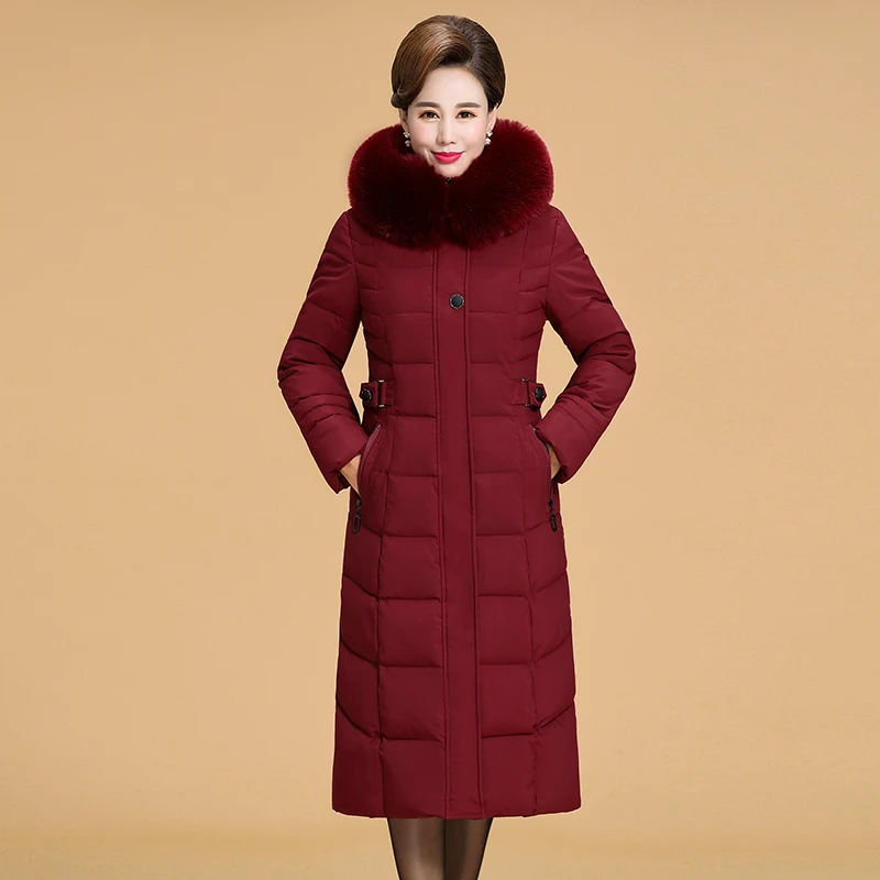 Зимняя куртка женская плюс размер 5XL 6XL теплая Женская куртка среднего возраста зимняя женская куртка с капюшоном зимнее женское пальто длинные парки