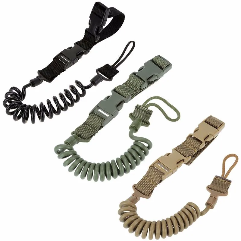 

Tactical Military Telescopic Gun Sling Rope Airsoft Bungee Handgun Pistol Spring Lanyard Stap Belt Hunting Shooting Accessories