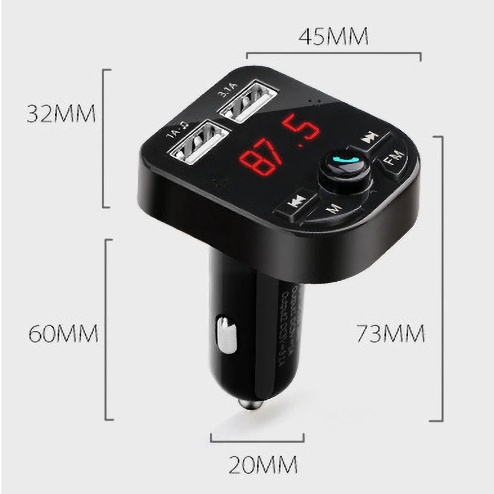 Многофункциональный двойной USB Handsfree автомобильный прикуриватель Bluetooth fm-передатчик mp3-плеер