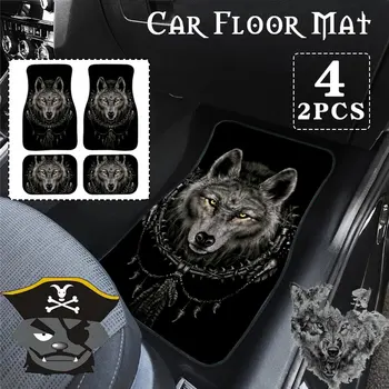 

Ferocious Wolves Head Car pads Carpet Universal Car Floor Foot Mats Sublimation Anti-Slip Neoprene Interior Protect Accessories