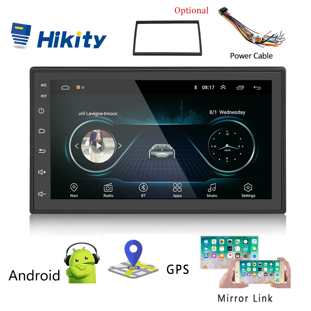 Автомобильный мультимедийный плеер Hikity автомагнитола на Android с GPS навигацией 2DIN HD