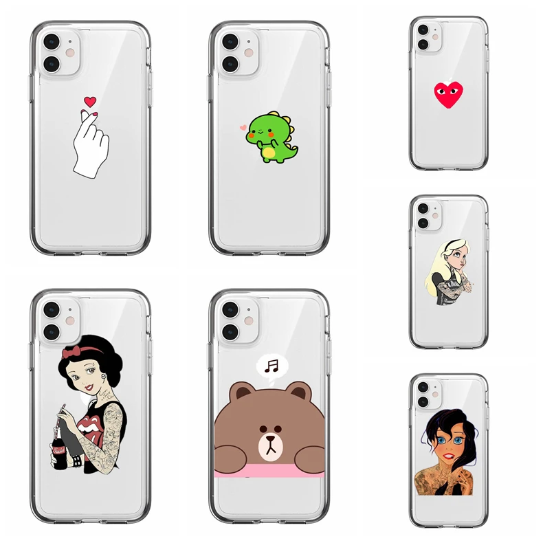 Крутой мультяшный чехол для девочек iPhone 6 6s 7 8 Plus x xs xr max 11pro SE2 силиконовые мягкие