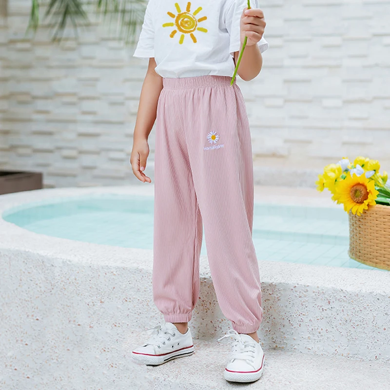 Big Girls Green Pink Pants Children Clothing Summer Fashion Baggy Clothes  Casual Bloomers Elastic Anti-Mosquito Loose Trousers - AliExpress