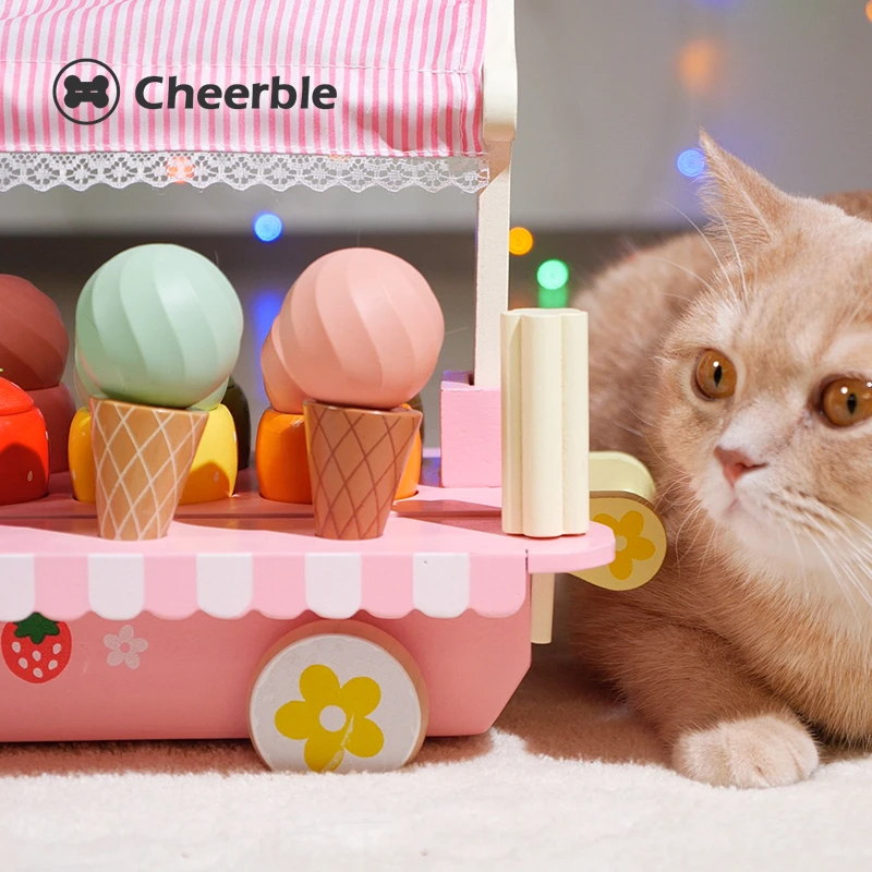 Cheerble アイスクリームボール スマート おもちゃ 猫 自動ローリング