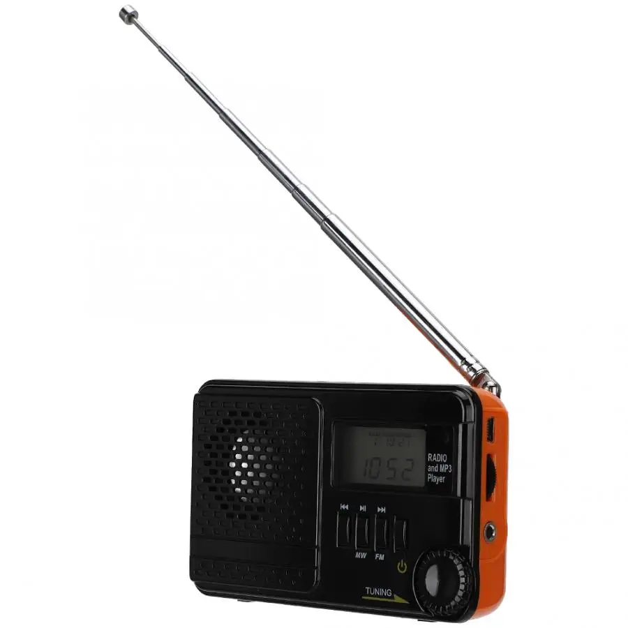 Портативный многофункциональный MP3 плеер USB/TF вход FM/MW радиоприемник со